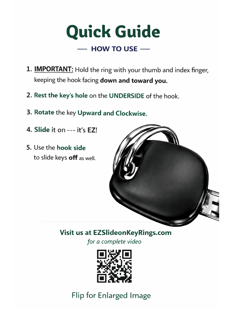 How to use EZ Slide-On key ring instructions