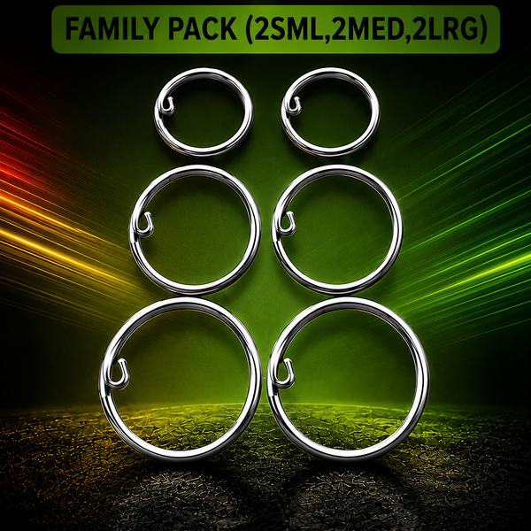 EZ Slide-On Key Ring (Family Pack) (2S/2M/2L) (6pc)